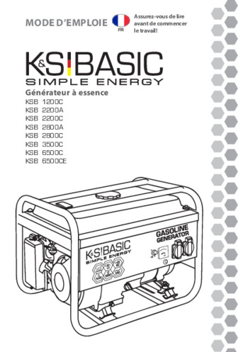Générateur à essence K&S BASIC 2022