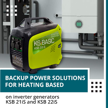 Backup power solutions for heating based on inverter generators KSB 21iS and KSB 22iS